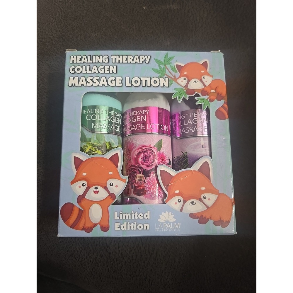 La Palm Healing Therapy 3 Pc  Collagen Massage Lotion  3x4.5‎ Oz